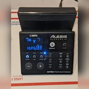 Alesis Drums Nitro Max Electronic Drum Module with Power Cable Tested Working